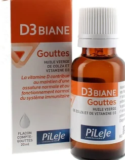 D3 biane gouttes Pileje - flacon de 20 ml