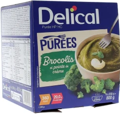 Delical Purée HP/HC brocolis et pointe de crème - 4 bols de 200ml