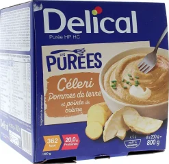Delical Purée HP/HC céleri pommes de terre et pointe de crème - 4 bols de 200ml