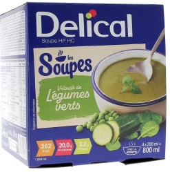 Delical Soupe HP/HC Velouté de légumes verts - 4 bols de 200ml