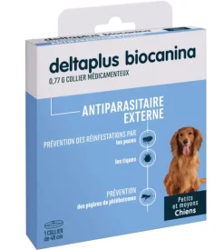 Deltaplus antiparasitaire externe petits et moyens chiens Biocanina - un collier de 48cm
