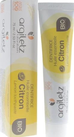 Dentifrice huile essentielle citron Bio Argiletz - tube de 75 ml