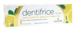 Dentifrice naturel au citron Lehning - tube de 80 g
