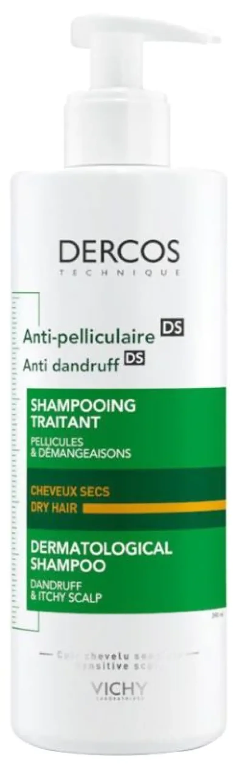 Dercos anti-pelliculaire shampooing traitant cheveux secs Vichy