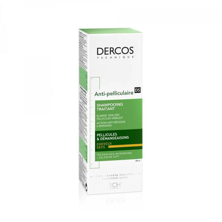 Dercos anti-pelliculaire shampooing traitant cheveux secs Vichy