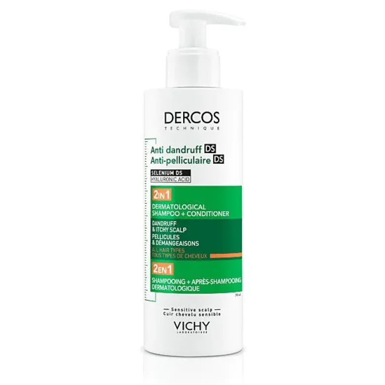 Dercos shampooing antipelliculaire démêlant traitant 2en1 Vichy