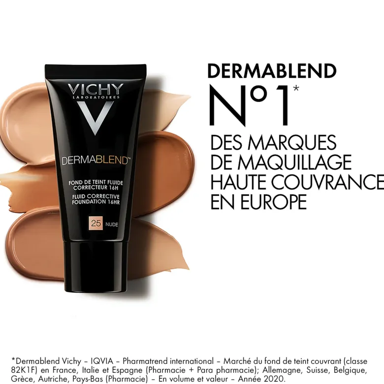 Dermablend fond de teint fluide correcteur 16h SPF 35 Vichy - tube de 30 ml