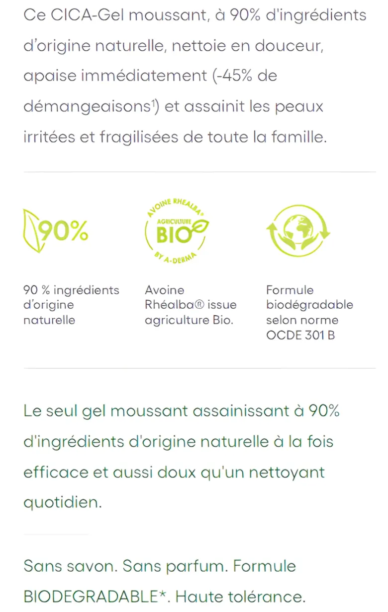 Dermalibour+ CICA - Gel moussant A-Derma