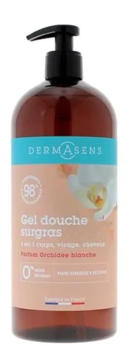 Dermasens gel douche surgras parfumé orchidée blanche Marque Verte - flacon 1L