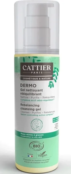 Dermo gel nettoyant rééquilibrant Cattier - flacon-pompe de 200ml