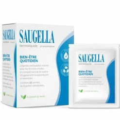 Dermoliquide lingettes intimes Saugella - boite de 10 lingettes individuelles