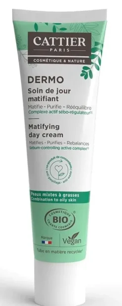 Dermo Soin jour matifiant bio Cattier - tube de 40ml