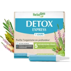 Detox express 7 jours bio Herbalgem - boîte de 7 doses de 10ml