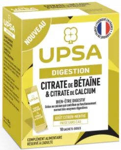 Digestion Citrate de bétaïne & calcium Upsa – 10 sachets-doses