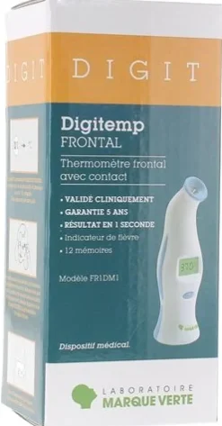 Digitemp thermomètre frontal avec contact Marque Verte – 1 thermomètre