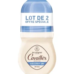 Déodorant Absorb+ anti-transpiration et odeurs Rogé Cavaillès - lot de 2 roll-on de 50 ml