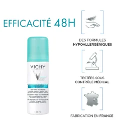 Déodorant anti-transpirant 48h anti-traces blanches & jaunes Vichy