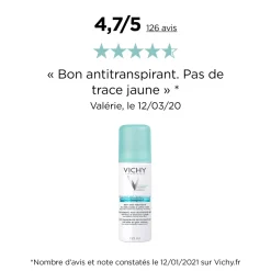 Déodorant anti-transpirant 48h anti-traces blanches & jaunes Vichy