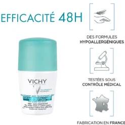 Déodorant anti-transpirant 48h anti-traces blanches & jaunes Vichy