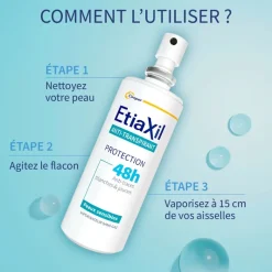 Déodorant anti-transpirant 48h Etiaxil - spray de 100 ml