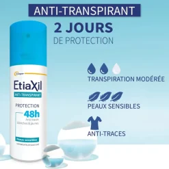 Déodorant anti-transpirant 48h Etiaxil - spray de 100 ml