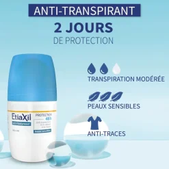 Déodorant anti-transpirant 48h Etiaxil – roll-on 50 ml