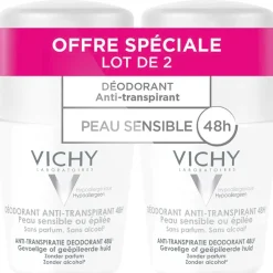 Déodorant anti-transpirant 48h peau sensible ou épilée Vichy
