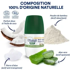 Déodorant anti-transpirant végétal bio parfum coco Etiaxil