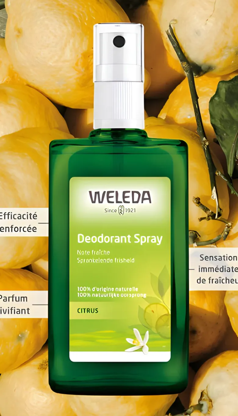 Déodorant au Citrus 24h bio Weleda - spray de 100 ml
