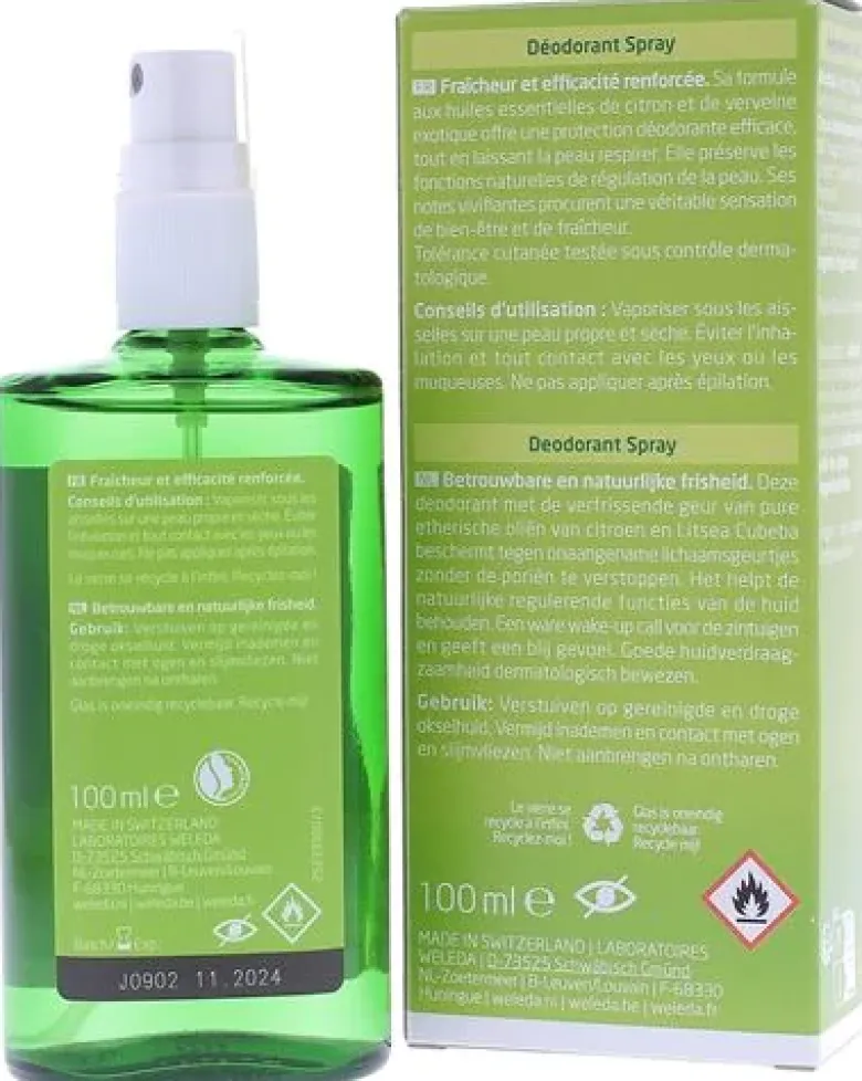 Déodorant au Citrus 24h bio Weleda - spray de 100 ml