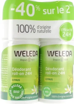 Déodorant au Citrus Roll-on 24h Weleda - lot de 2x50ml