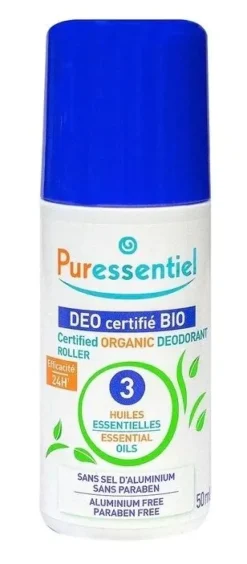 Déodorant aux 3 huiles essentielles bio Puressentiel - roll-on de 50ml