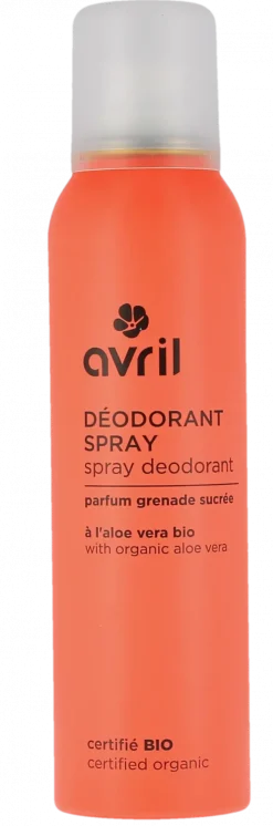 Déodorant bio parfum grenade sucrée Avril - spray de 150ml