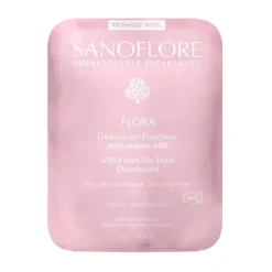Déodorant Flora fraîcheur anti-traces 48h bio Sanoflore - recharge de 50ml