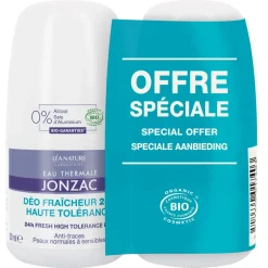 Déodorant fraîcheur 24h haute tolérance Eau Thermale Jonzac - lot de 2 roll-on de 50ml