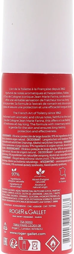 Déodorant Jean Marie Farina Roger & Gallet - spray de 150 ml