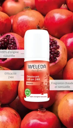 Déodorant à la grenade Roll-on 24h Weleda - lot de 2x50ml