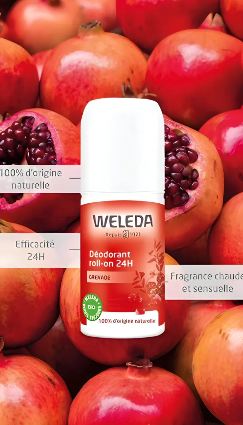 Déodorant à la grenade Roll-on 24h Weleda - lot de 2x50ml