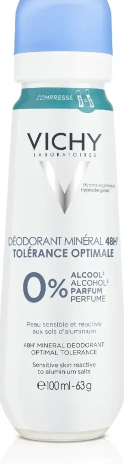 Déodorant minéral 48h tolérance optimale Vichy - spray de 100ml