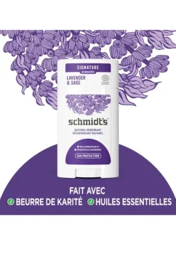 Déodorant naturel lavande et sauge Schmidt's - stick de 75g
