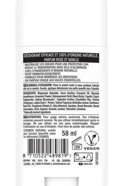 Déodorant naturel rose vanille Schmidt's - stick de 75 g