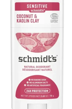 Déodorant peaux sensibles argile et noix de coco Schmidt's - stick de 75g