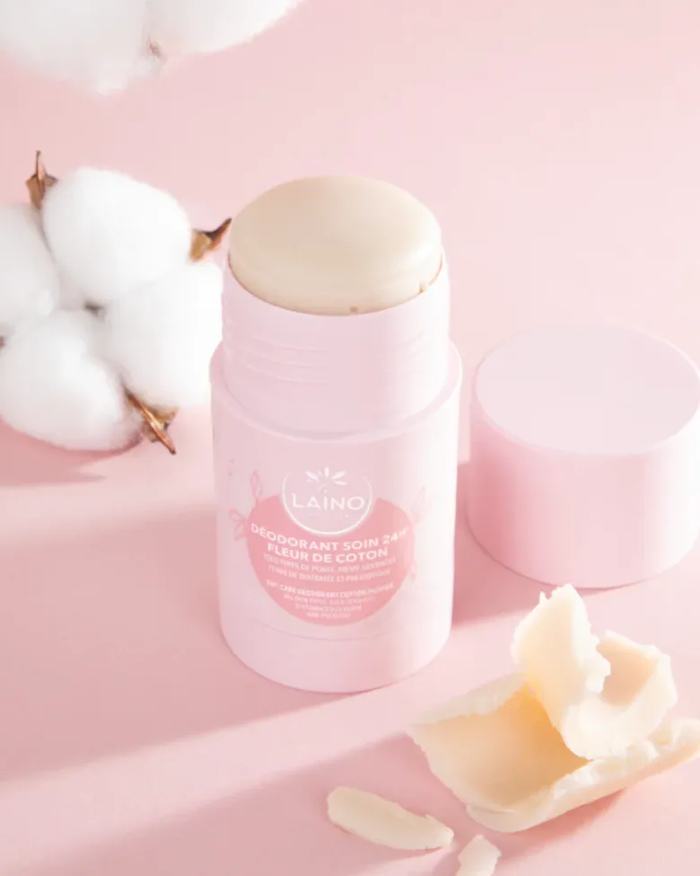 Déodorant solide fleur de coton Laino - stick de 60g