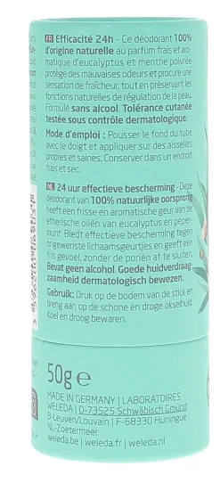 Déodorant stick Eucalyptus menthe poivrée Weleda