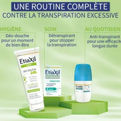 Déo-Douche 24H Gel lavant déodorant citron jaune et litsée Etiaxil - tube de 200 ml