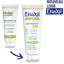 Déo-Douche 24H Gel lavant déodorant citron jaune et litsée Etiaxil - tube de 200 ml