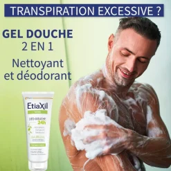 Déo-Douche 24H Gel lavant déodorant citron jaune et litsée Etiaxil - tube de 200 ml