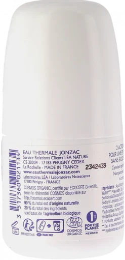 Déo non parfumé 24h haute tolérance bio Eau Thermale Jonzac - roll-on de 50ml