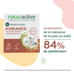 Doriance autobronzant et protection Naturactive - boîte de 30 capsules
