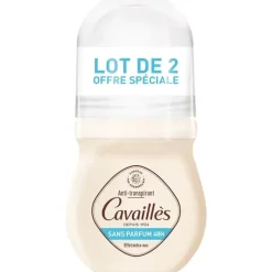 Déo-soin régulateur sans parfum 48h Rogé Cavaillès - 2 roll-on de 50 ml
